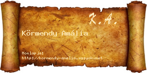 Körmendy Amália névjegykártya
