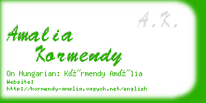 amalia kormendy business card